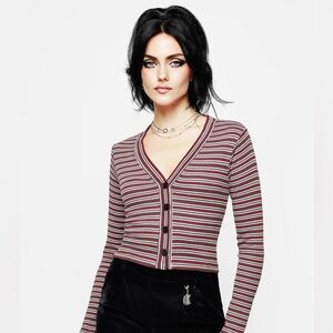 Disturbia Calliophis Stripe Crop Cardigan | US14